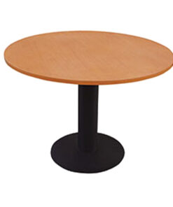 Mesa circular 120d pedastal disco - formalita roble - estructura negra