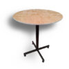 Mesa circular 90d pedestal cruz - formalita roble - estructura negra